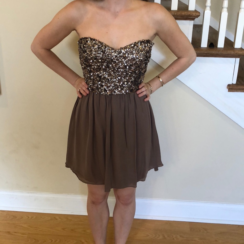 Strapless Parker sequin mini dress